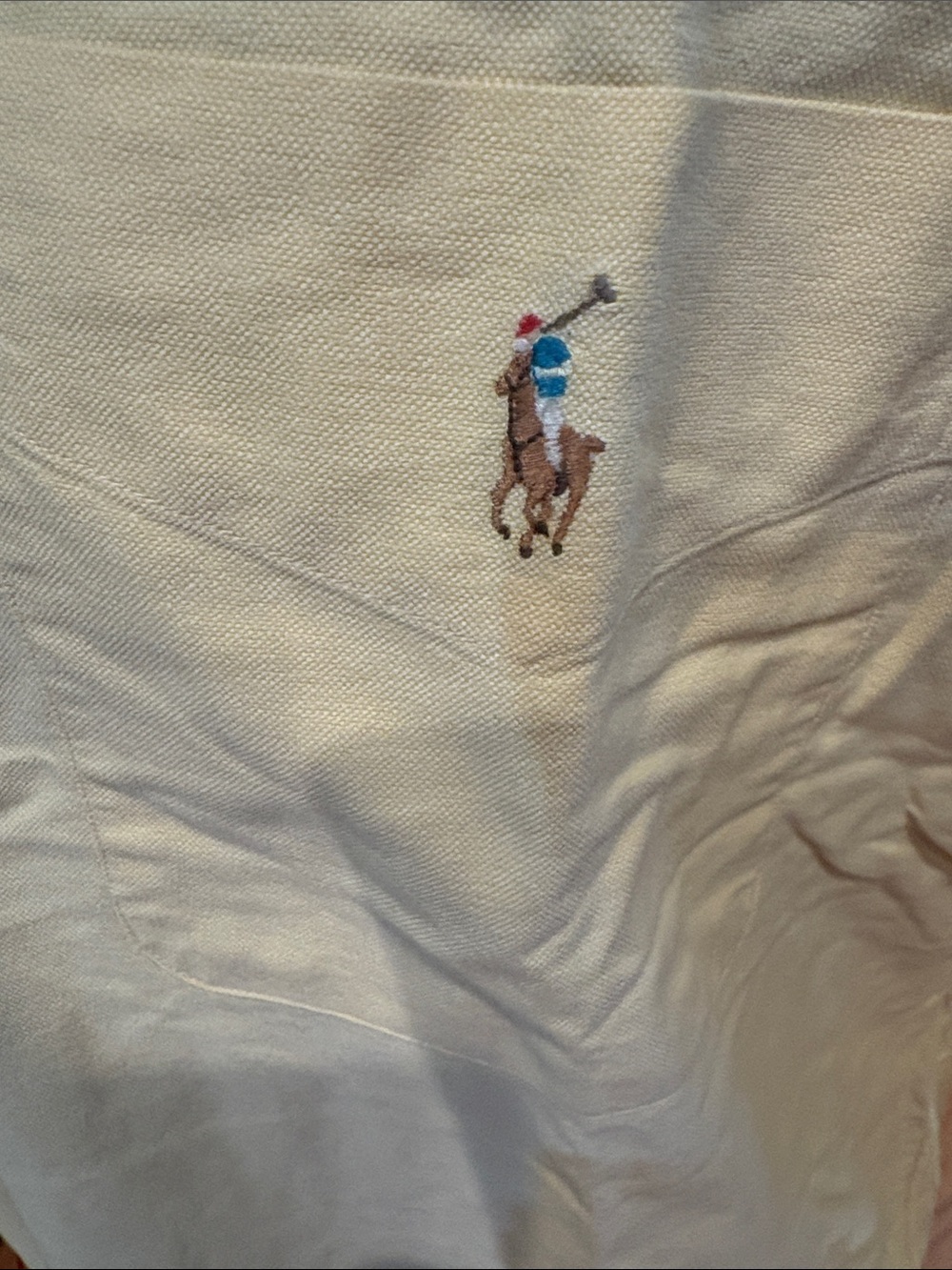 Ralph Lauren Pale Yellow Button-Down Oxford Shirt with Pocket - Picture 2 of 4